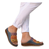 Zapatos Mujer Sandalias Verano Planas Color Sólido Loophole