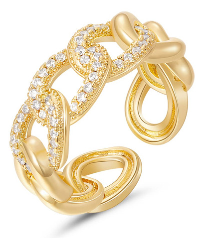 Kissyan Anillo De Oro Para Mujer, Chapado En Oro De 14 Quil.