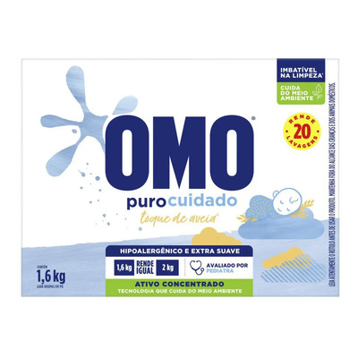 Sabão em pó Omo Puro Cuidado hipoalergico bebê antibacterial caixa 1.6 kg | MercadoLivre