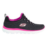 Tenis  Gris Skechers Calzado Dama 