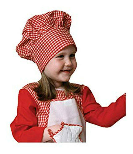 Accesorios Disfraces Niña Gorro De Chef De Cuadros Rojos Par