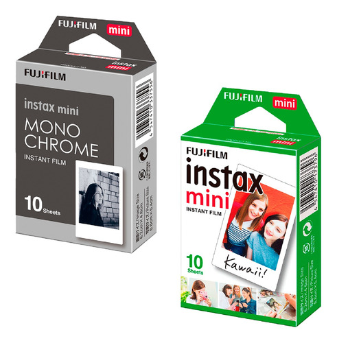 Filme Instax Mini Fujifilm - Combo Colorido E Preto E Branco