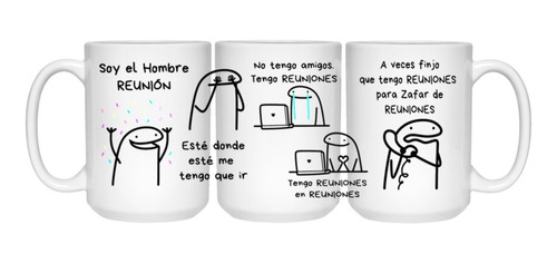 Tazon Taza Personalizada Hombre Reunión Meme Flork 450 Ml