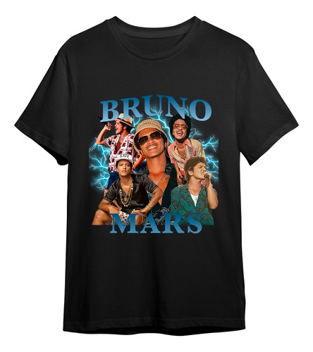  Camiseta Bruno Mars Cantor Pop Show Camisa Graphic Algodão