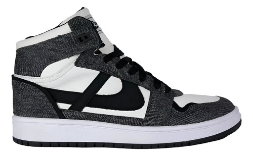 Tenis Panam Bota Negro Gris Blanco Caballero Hombre Casual