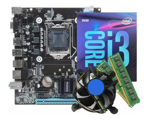 Kit Placa Mãe + Intel Core I3 4º 1150 Ram 16gb Ddr3 + Cooler
