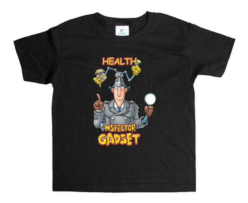 Remera Negra Adultos Inspector Gadget R106