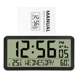 Reloj Despertador Digital Lcd.pilas Con Temperatura, Humed