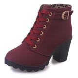 Botas Cortas Con Cordones Martin Boots Para Mujer