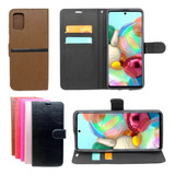 Capa Carteira Para Galaxy A71 Case Capinha + Pelicula Vidro