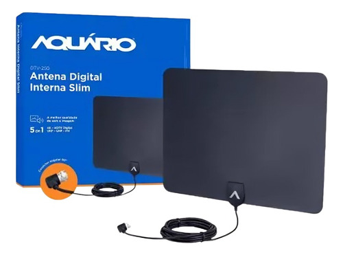 Antena Digital Interna Slim 4k Full Hd Dtv-250 - Aquário