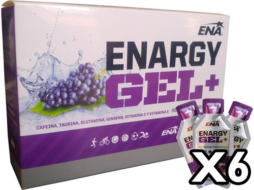 6 Cajas Enargy Gel Ena Cafeina + Ginseng Energia Running