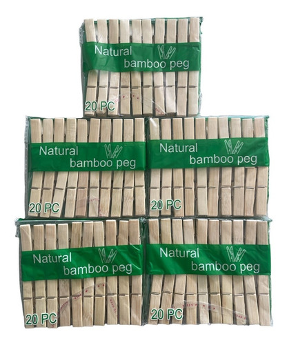 Pinza De Madera Para Ropa 100 Piezas De Bamboo