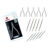 Kit Alicate Mundial 722  +espatula +palito Inox 5uni Atacado