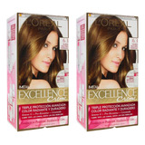 2 Pack Tinte Excellence Creme Protección Rubio Oscuro Dorado