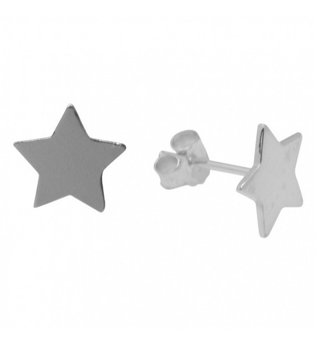 Aros Estrella Dama Pequeños 5mm Plata Italiana Ley 925