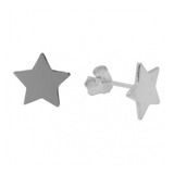 Aros Estrella Dama Pequeños 5mm Plata Italiana Ley 925