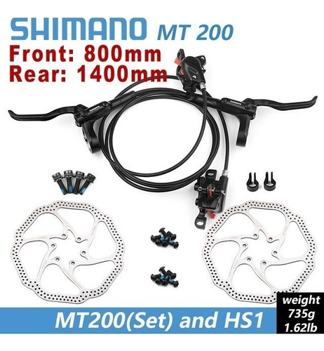 Frenos Disco Hidráulicos Shimano Mt200 Brake Bike Mtb