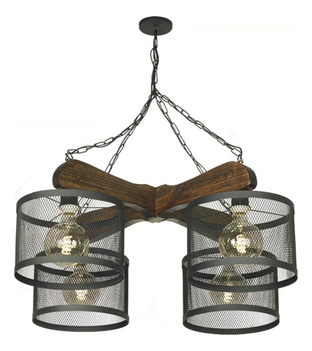 Lamp Colgante Techo Rustico Campo 4 Luces Pant 30 Cm Cival 