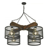 Lamp Colgante Techo Rustico Campo 4 Luces Pant 30 Cm Cival 