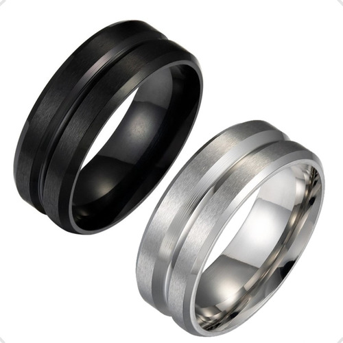 Anel Masculino Feminino 8mm Aço Inox Preto Lindo Barato  