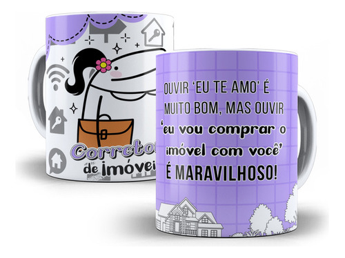 Caneca Corretora De Imoveis Flork + Caixinha - Opção 01