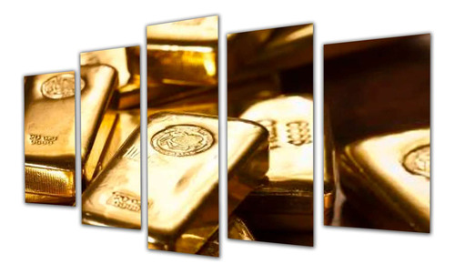 Cuadro 60x100cm Oro Lingotes Valores Gold Economia Money M2