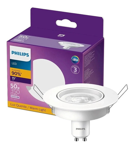 Kit 18 Spot Led Redondo 5w 350lm Gu10 Bivolt Philips