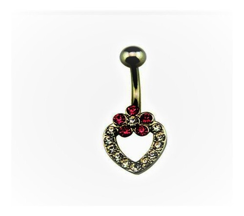 Piercing Umbigo Delicado Pequeno Dourado Zirconia