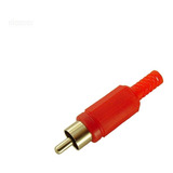 Plug Ficha Conector Rca Plástico Rojo X 10 U