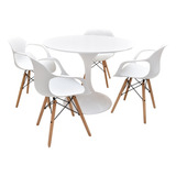 Combo Comedor 4 Sillon Eames + Mesa Tulip Redon 1 Mt Esp18mm