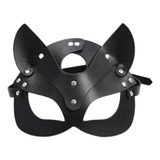 Mascara Antifaz De Gato Cuero Sexy Gothic Harness Mask 