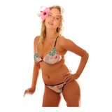 Malla Bikini Triangulo Soft Less Estampada Sol Y Oro 4203