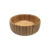 Bowl Multiuso Canelado Em Bambu Cozinha E Decoração (19cm)
