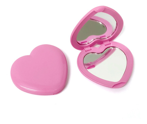 Espelho De Mão Em Forma De Coração, Pacote Com 2 Maquiagens