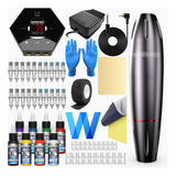 Kit De Tatuaje Pen Wormhole T10 Profesional Gray+accesorios 