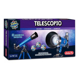 Telescopio De Juguete Simil Astronomico 40mm Incluye Tripode Color Azul
