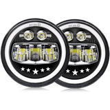 Uni-shine 7 Pulgadas Led Faro Redondo Sonrisa H6024 Led Faro