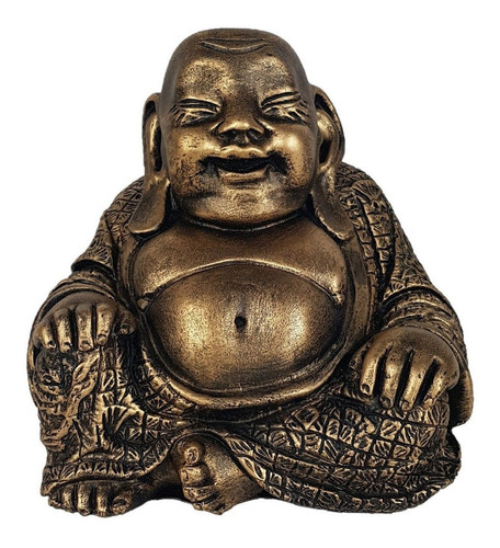 Buda Chinês Gordo Feliz Sorte Budismo Resina 16,5 Cm.