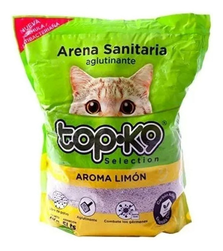 Arena Sanitaria Aglutinante Topk9 4kg Limon.