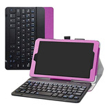 Alcatel Joy Tab Keyboard Case, Funda De Cuero Pu De Soporte 