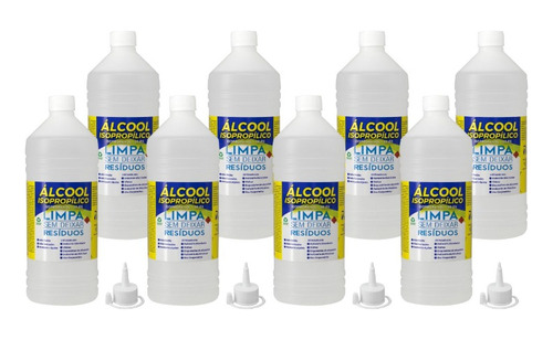 Álcool Isopropílico 99,8% 1l Kit 8un. Com Bico Revestsul