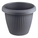 Vaso De Flor Plástico Gg S/prato 19,6 L Moderno Decorativo Cor Cinza Concreto