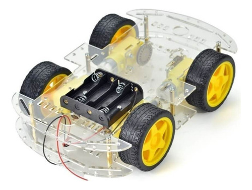 Kit Chassi Duplo Carro 4 Rodas 4wd Robótica Arduino Robô