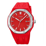 Reloj Feraud Hombre Caucho Rojo Fecha Deportivo F5522 Rd