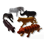 Animales Selva Tigre Cebra Elefante Set Goma Mini 