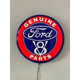 Placa Decorativa Ford V8 Genuine Part  Relevo Oficina