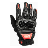 Guantes Motociclista Kov Delta Negro Con Rojo  Limp De Mica