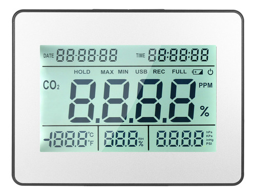 Monitor De Calidad Del Aire, Indicador De Tiempo Y Calendari