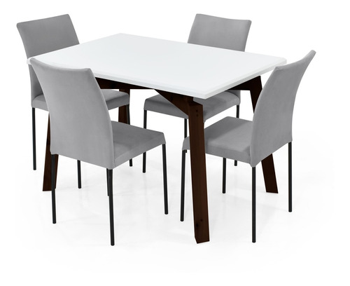 Set De Comedor Irlanda 4p + Silla Ibiza Tela